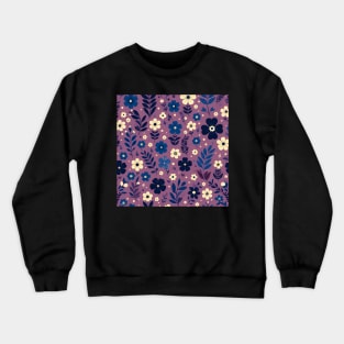 Purple Floral Crewneck Sweatshirt